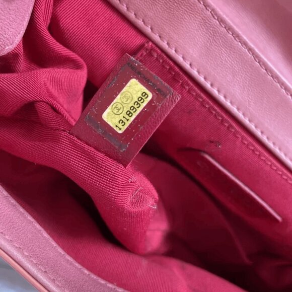 Authentic Chanel Handbag Chain Strap Leather Orange Red - Picture 9 of 9